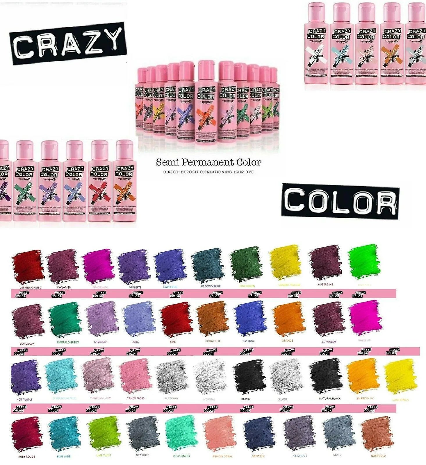 צבע זמני לשיער קרייזי קולורCrazy Color 100 מ"ל