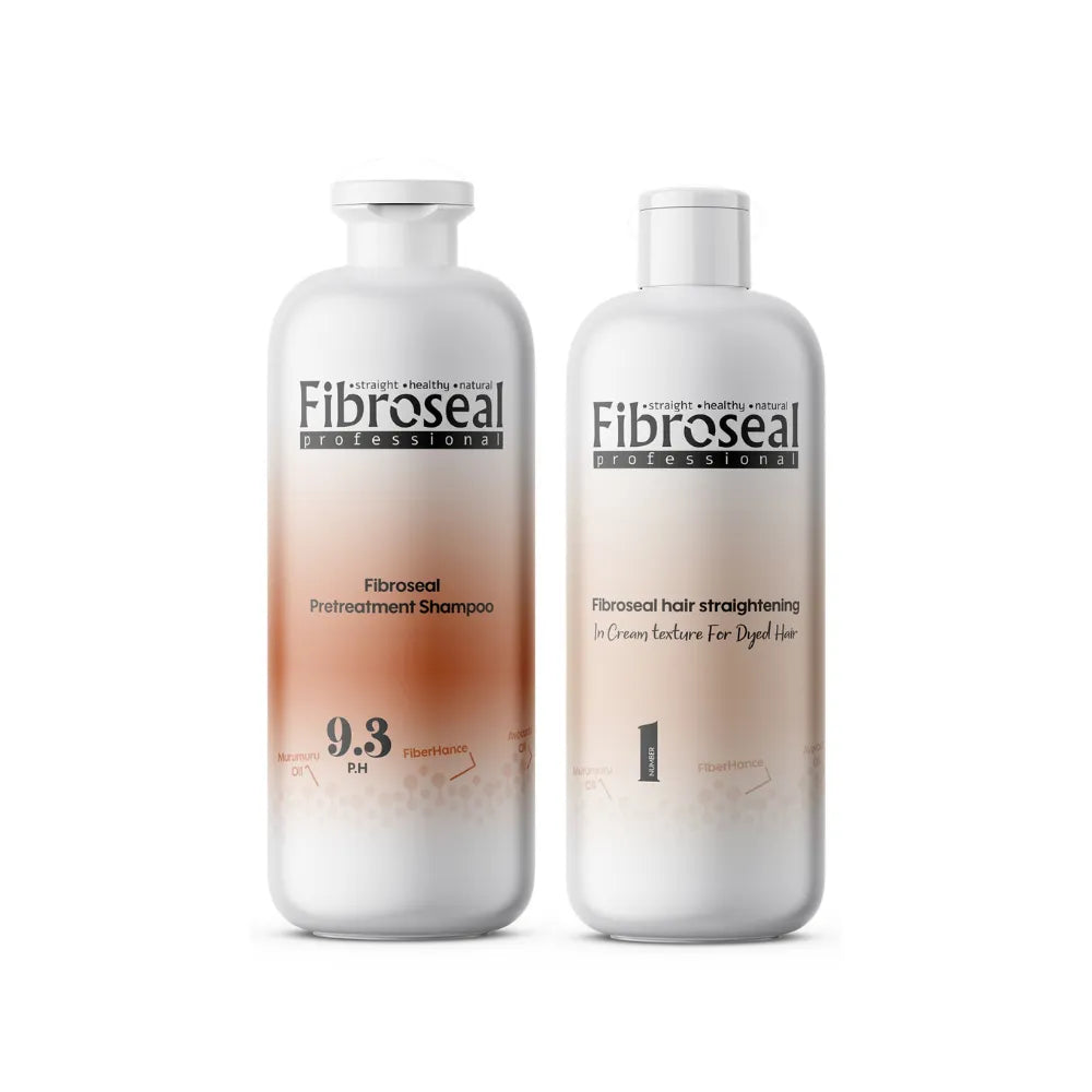 החלקה לשיער צבוע 1000 מ"ל + שמפו פותח 1000 מ"ל - Fibroseal