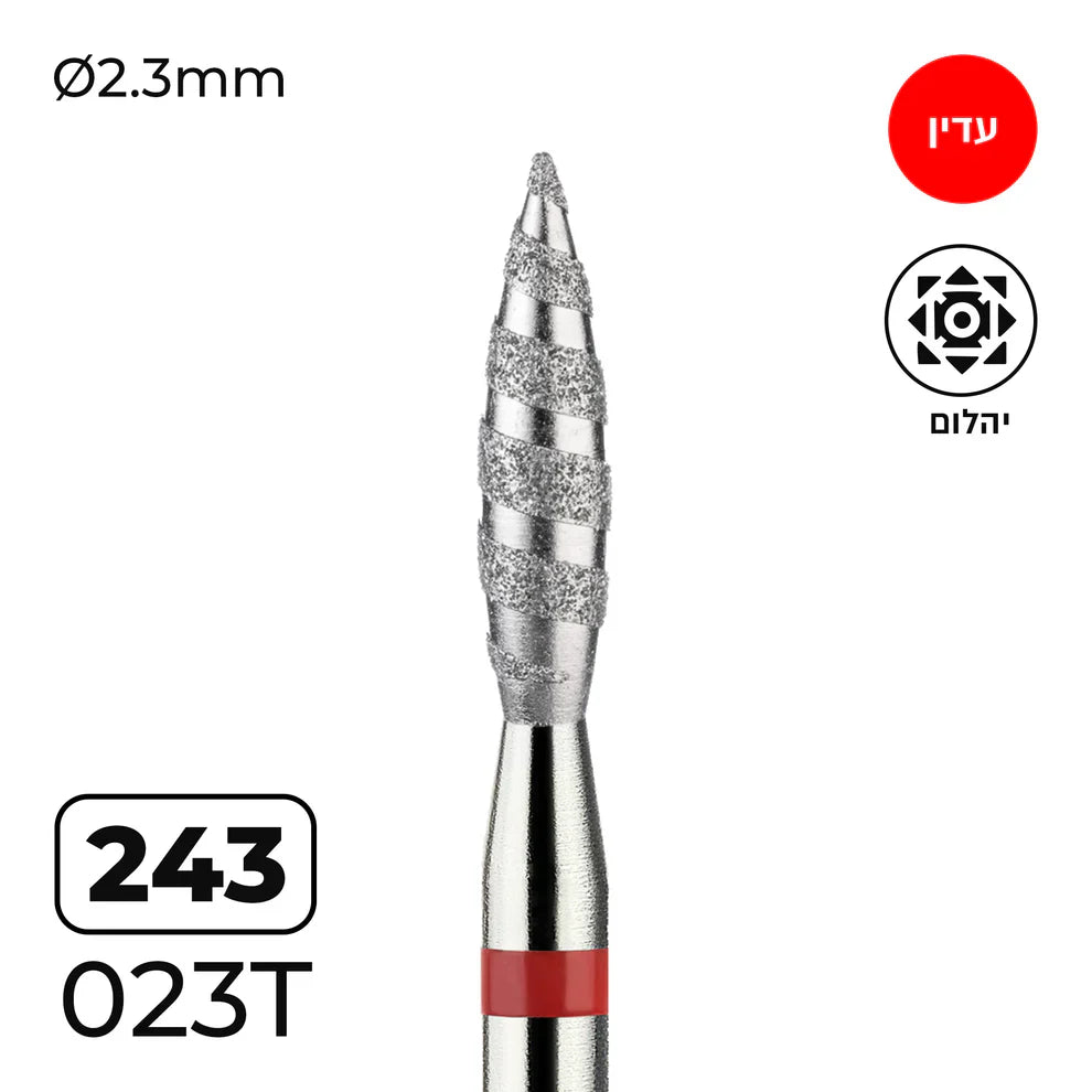 Diamond grinding head drill bit "Tornado Flame" fine red 243/023T - Vladmiva