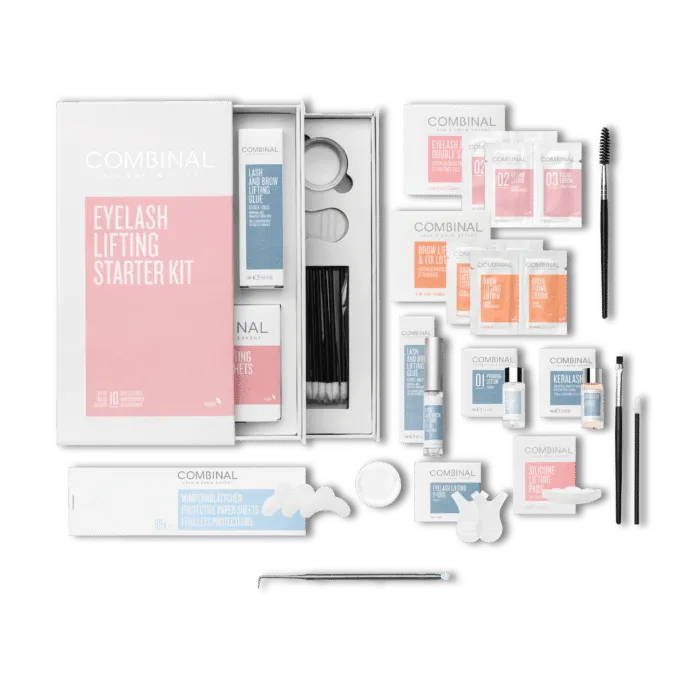 Complete kit for eyelash and eyebrow lifting including dye and oxygen - COMBINAL