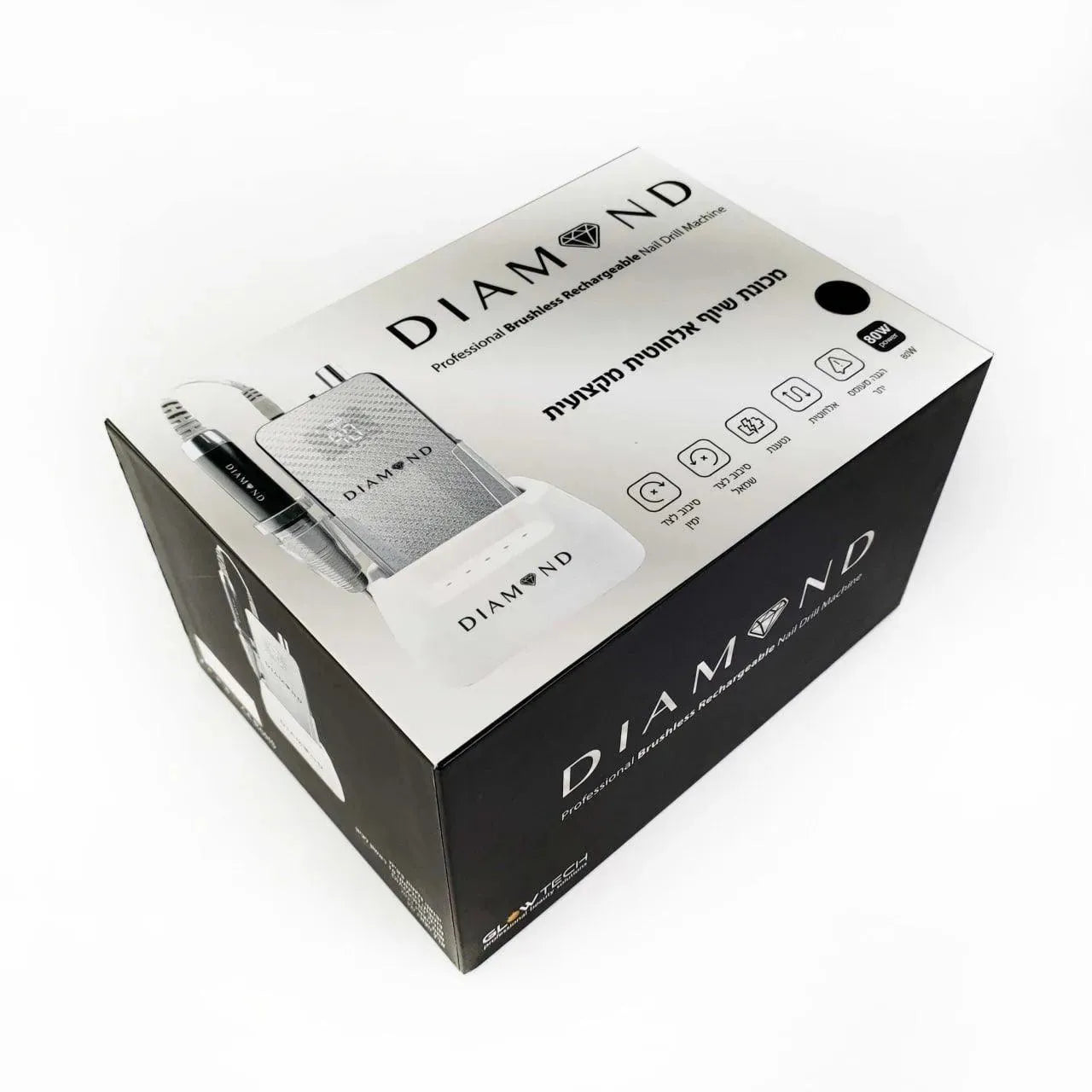 מכונת שיוף אלחוטית נטענת וחזקה לבניית ציפורניים ומניקור - DIAMOND
