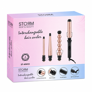 אריזת מסלסל שיער STORM ST-4IN1CI טיטניום עם ארבעה ראשים מתחלפים