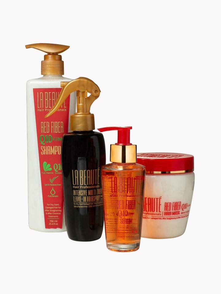 לה בוטה מארז רד פייבר - הכולל שמפו, מסכה, סרום וספריי מתיר קשרים