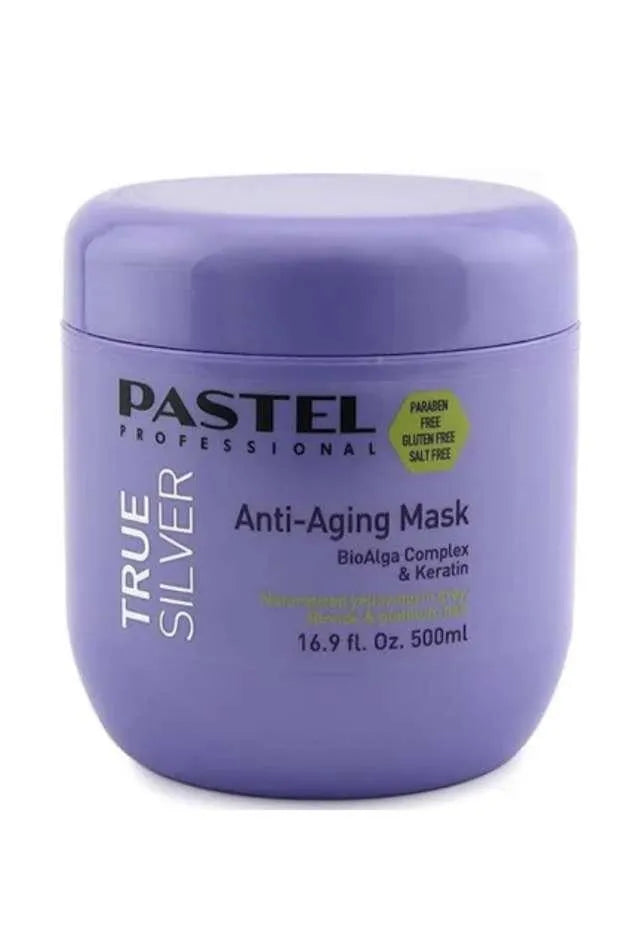 Пастельно-серебристая омолаживающая маска для волос, нейтрализующая желтый оттенок, 500 мл