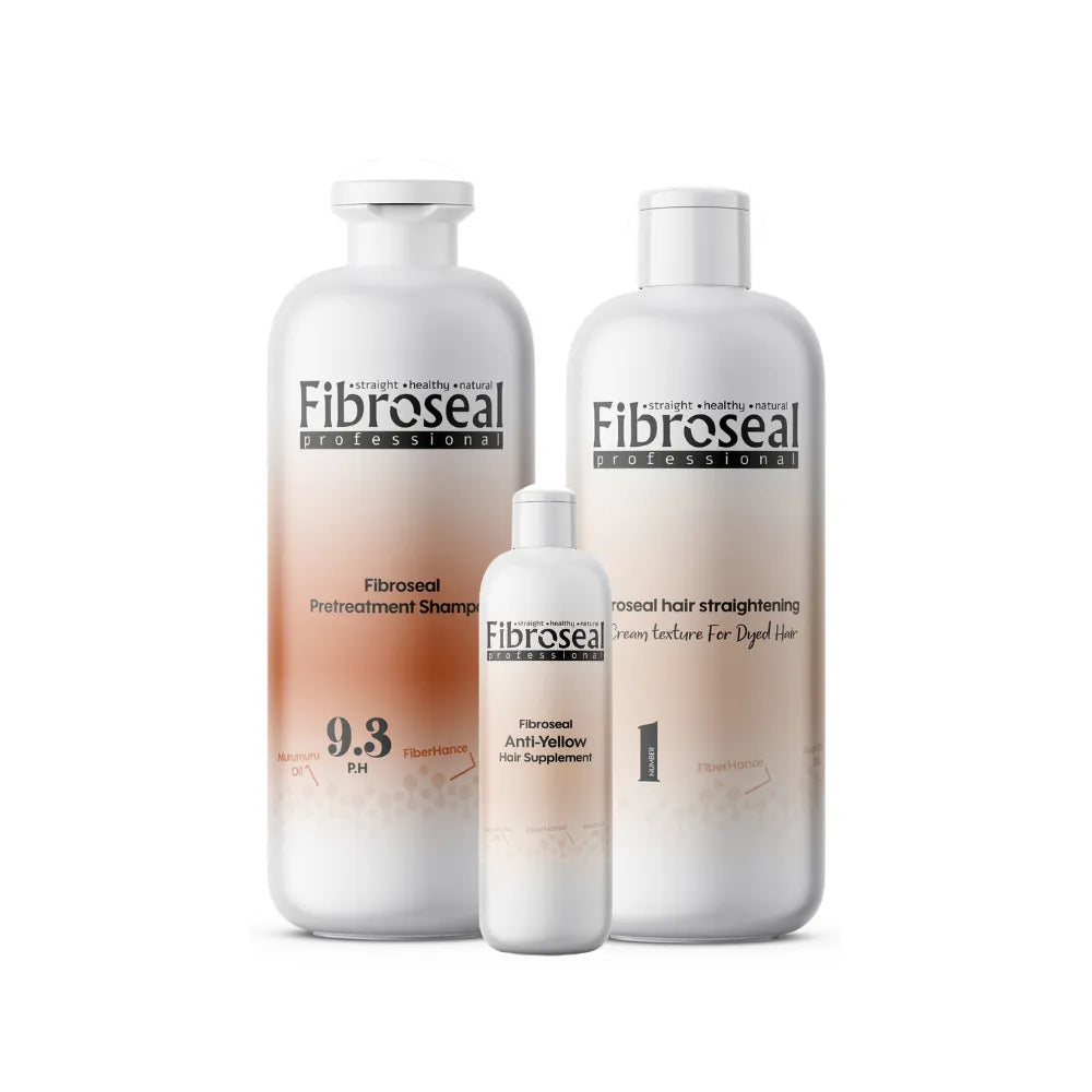Blonde Hair Straightener 1000 ml + Detangling Shampoo + Pigment - Fibroseal