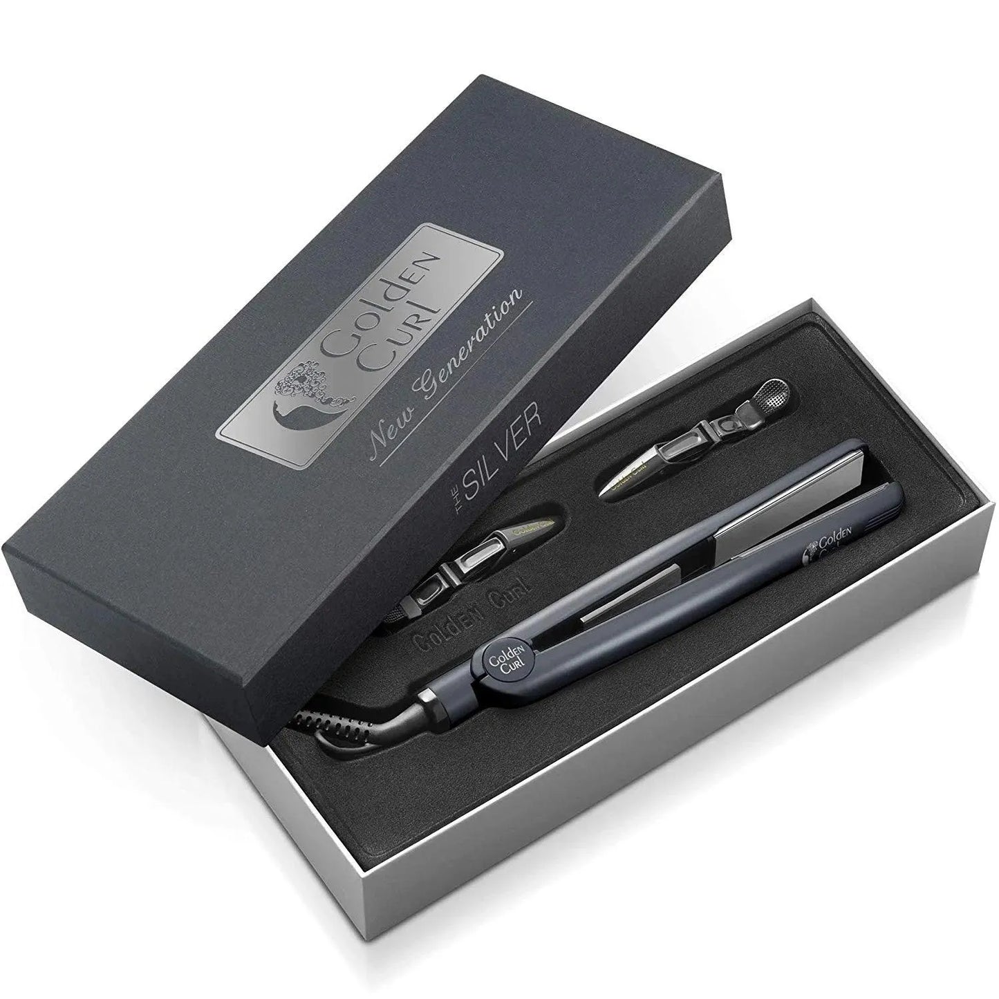 גולדן קארל מחליק טיטניום כסוף טורבו להחלקה וסלסול - Golden Curl