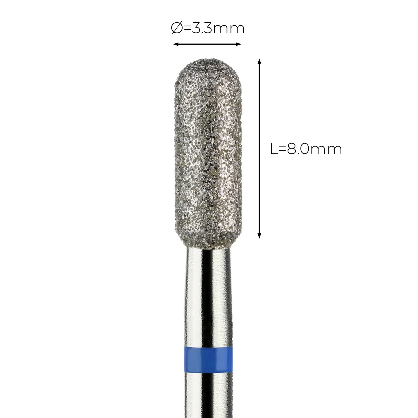 Diamond grinding head drill bit "rounded cylinder" medium blue 141/033 - Vladmiva