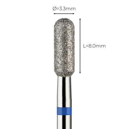 Diamond grinding head drill bit "rounded cylinder" medium blue 141/033 - Vladmiva