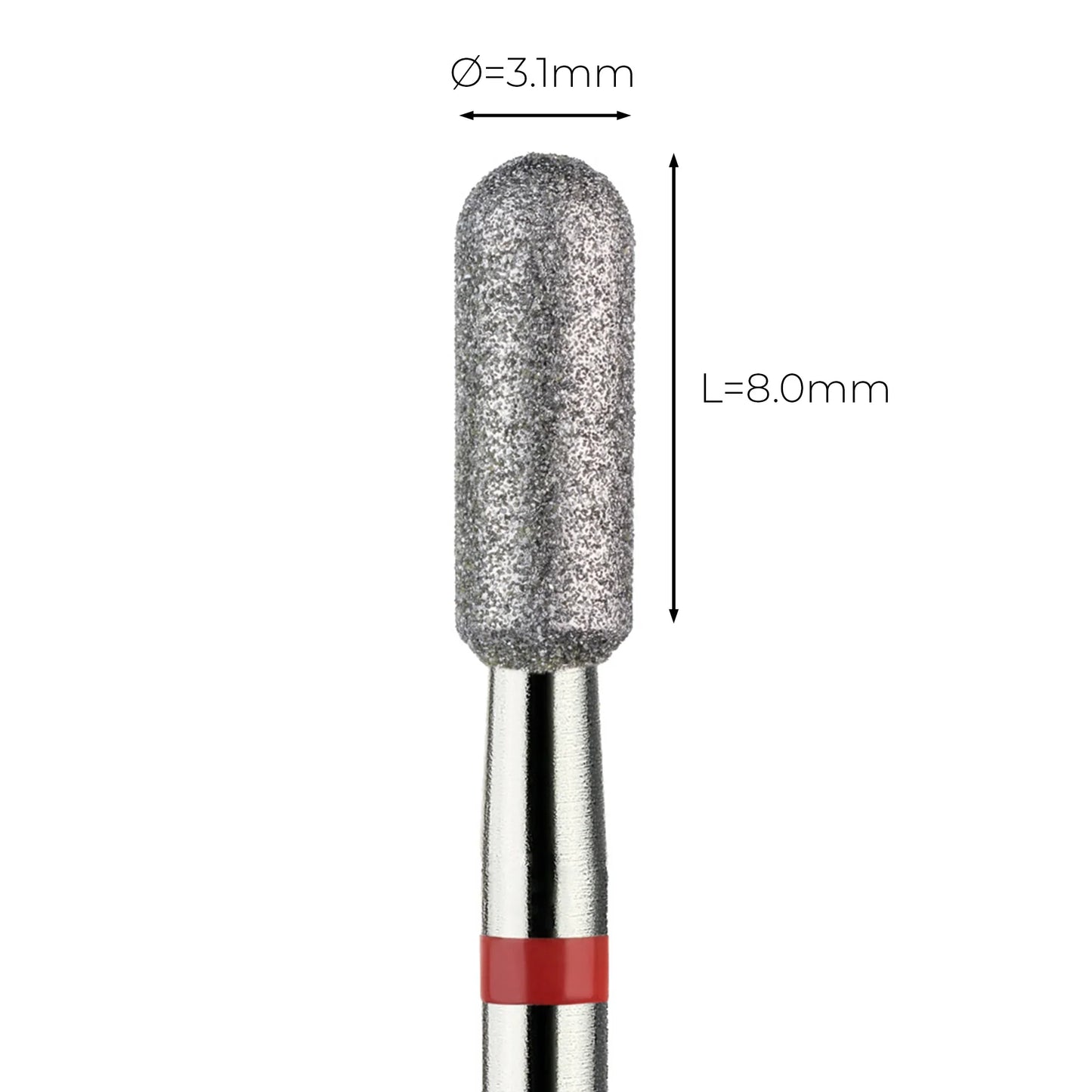 Diamond grinding head drill bit "rounded cylinder" fine red 141/031- Vladmiva