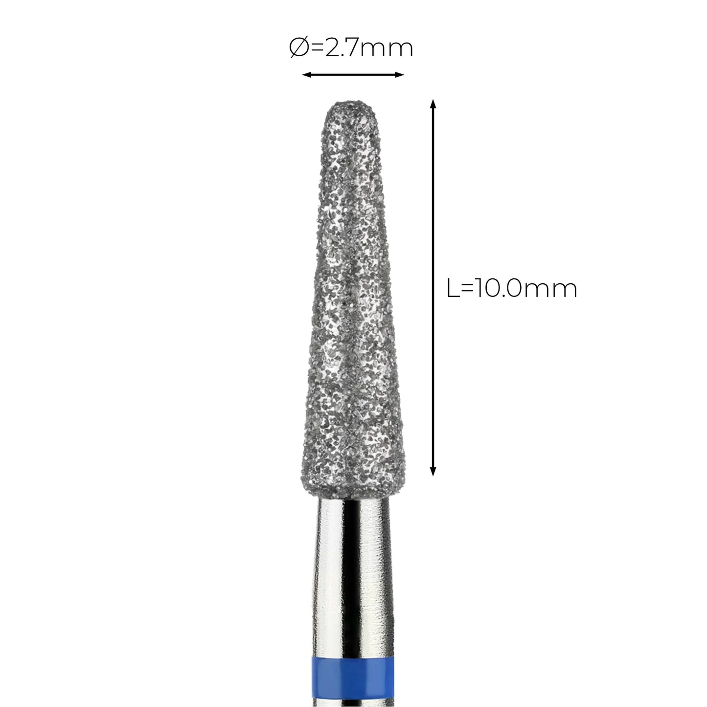 Diamond grinding head drill bit "cone with hemispherical tip" medium blue 199/027 - Vladmiva