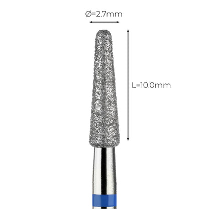 Diamond grinding head drill bit "cone with hemispherical tip" medium blue 199/027 - Vladmiva
