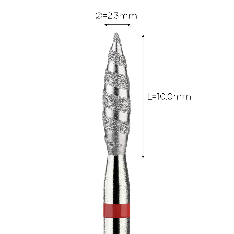 Diamond grinding head drill bit "Tornado Flame" fine red 243/023T - Vladmiva