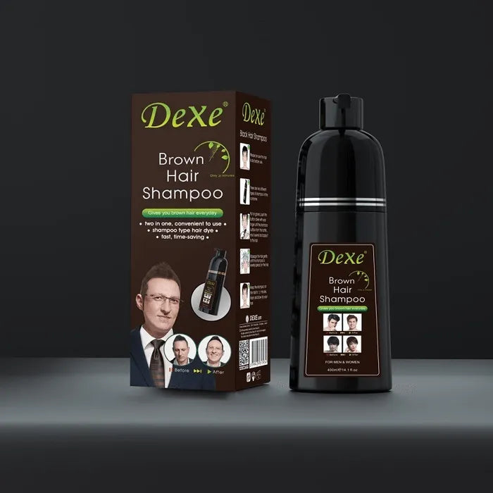 שמפו צובע DeXe - צבע חום - לגברים ונשים 400 מ"ל