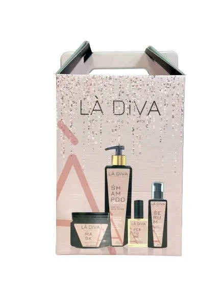 Набор для восстановления и ухода за волосами: шампунь, маска, сыворотка и парфюм для волос от ArielPRO LA DIVA