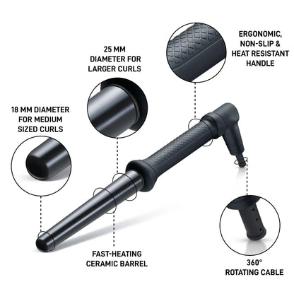 גולדן קארל מסלסל שיער לעיצוב תלתלים מושלמים 18-25 מ"מ - Golden Curl