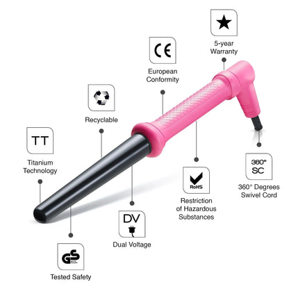 גולדן קארל מסלסל שיער ורוד לעיצוב תלתלים מושלמים 18-25 מ"מ - Golden Curl