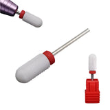 Ceramic sanding head in a rounded barrel shape, coarsely ground, fine