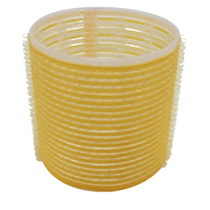 Бигуди на липучках, 65 штук, желтые, большие (6 шт.) - Yophilly