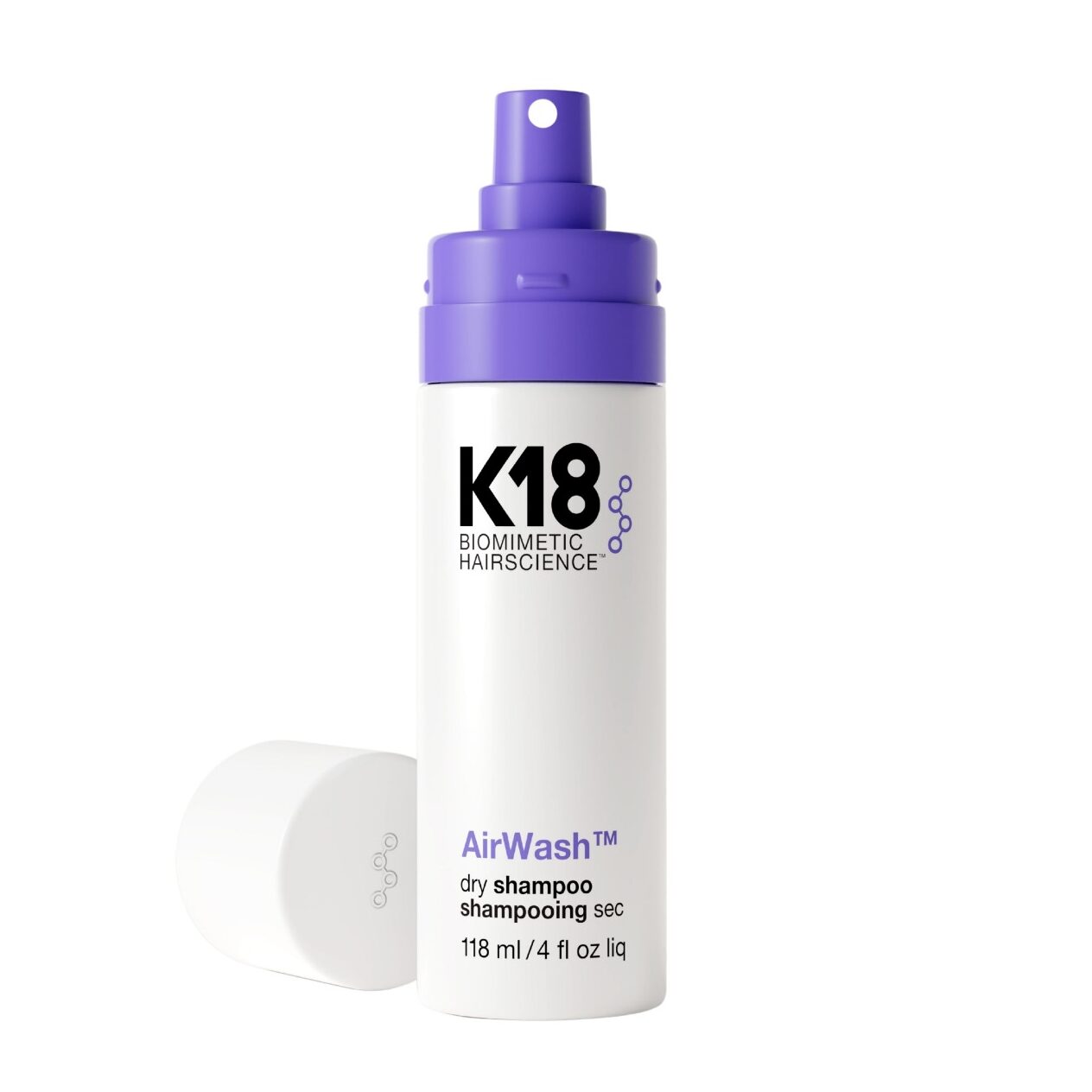 שמפו יבש מונע ריחות רעים ומפחית שומניות K18 AirWash 118 מ"ל