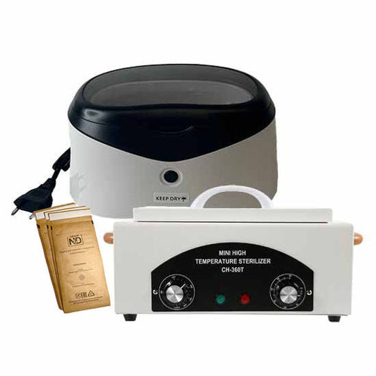 סטריליזטור חיטוי בחום גבוהה וסטריליזטור אולטראסוניק ושקיות עיקור