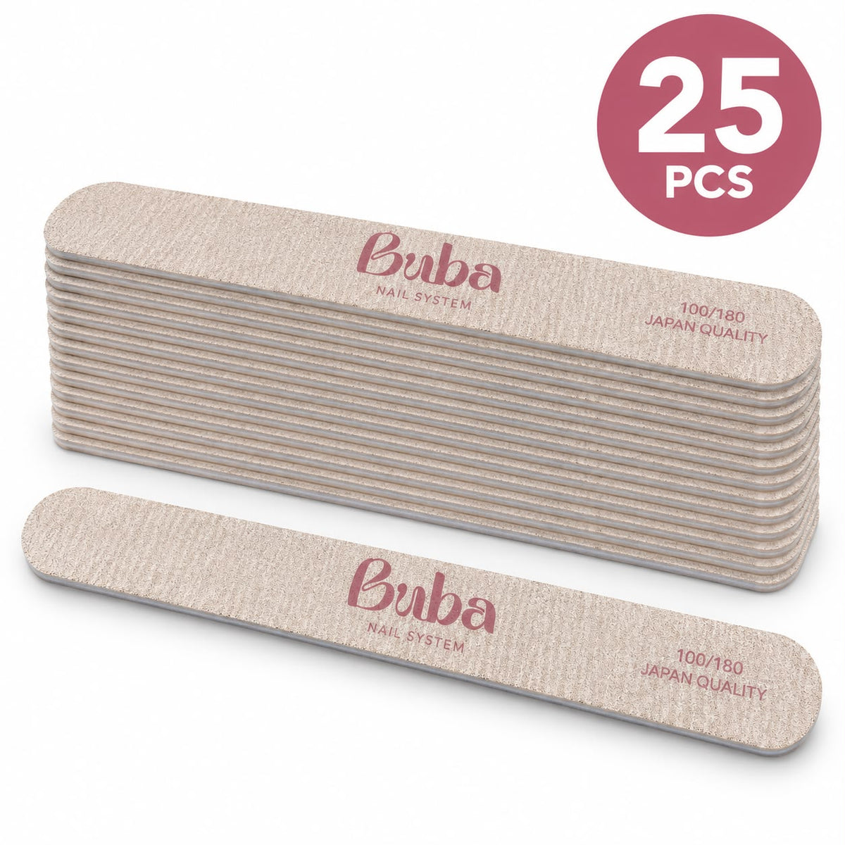 מארז 25 פצירות ישרות 100/180 Buba