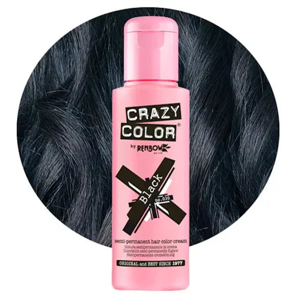 צבע שיער Crazy Color 100 מ״ל בגוון Black שחור