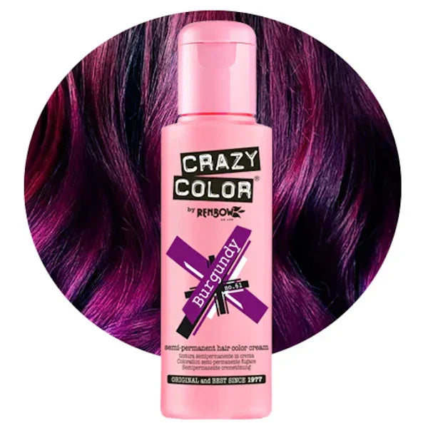 צבע שיער Crazy Color 100 מ״ל בגוון Burgundy