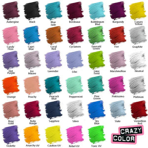 טבלת גוונים לצבע שיער Crazy Color 100 מ״ל
