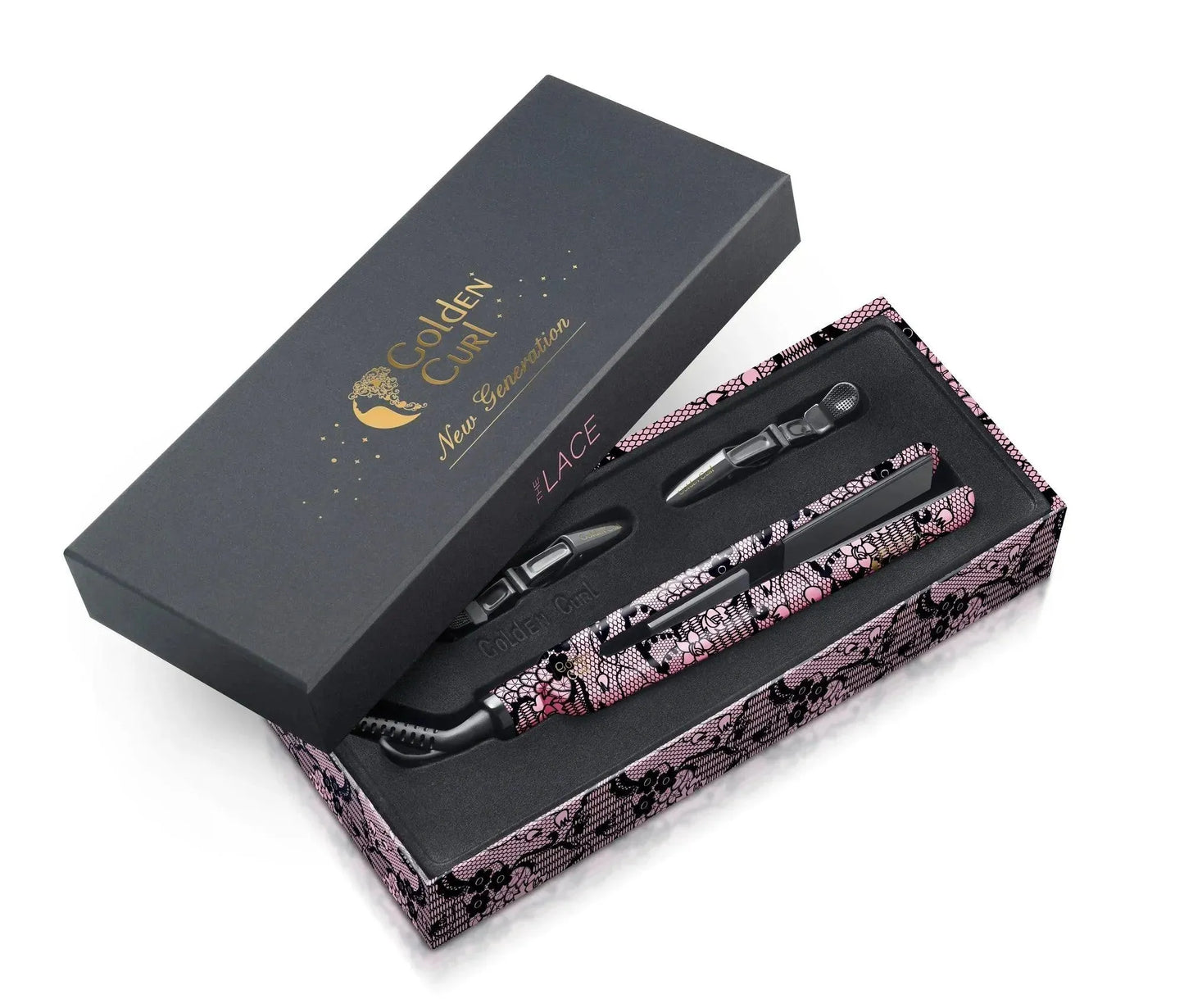 גולדן קארל לייס סטיילר  מחליק טיטניום בעיצוב תחרה - Golden Curl