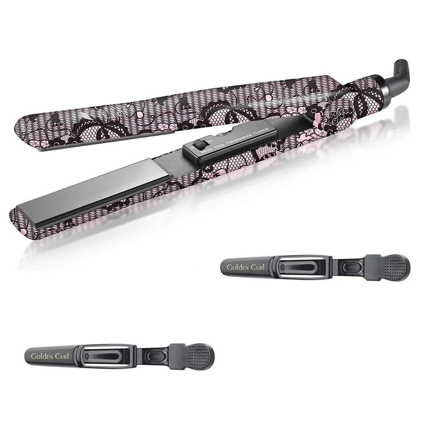 גולדן קארל לייס סטיילר  מחליק טיטניום בעיצוב תחרה - Golden Curl