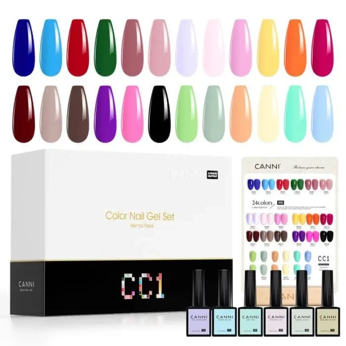 סט מזוודה 30 בקבוקי לק ג׳ל HEMA FREE 9 מ״ל CC1 | Canni – תמונת המוצר