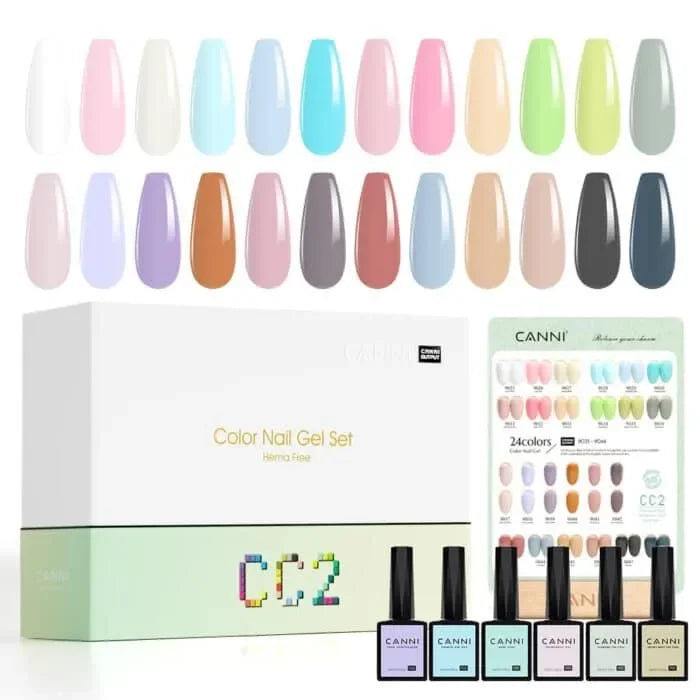 סט מזוודה 30 בקבוקי לק ג׳ל HEMA FREE 9 מ״ל CC2 | Canni – תמונת המוצר