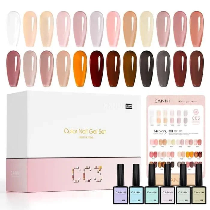 סט מזוודה 30 בקבוקי לק ג׳ל HEMA FREE 9 מ״ל CC3 | Canni – תמונת המוצר