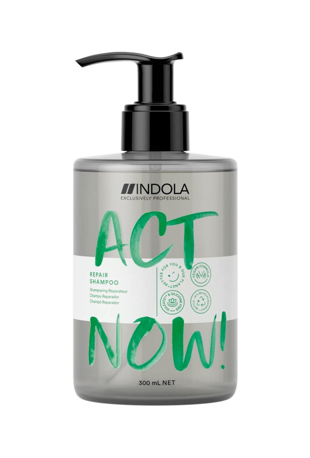 Indola Act Now Repair Shampoo 300ml/10.1OZ. - Yofeely Cosmetics