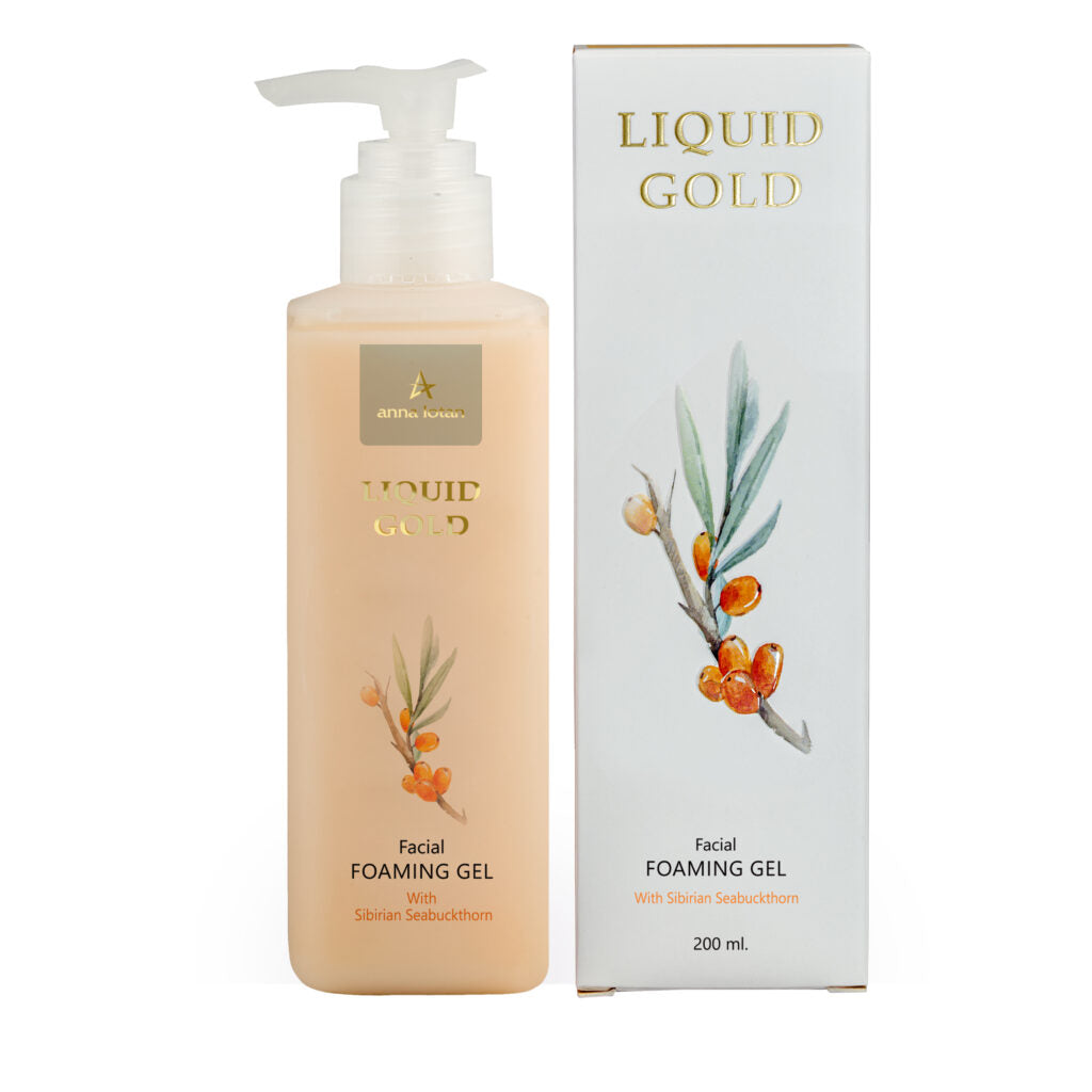 ג׳ל ניקוי מקציף עם אובליפיחה Liquid Gold ‏200 מ״ל | Anna Lotan – תמונת אריזת המוצר