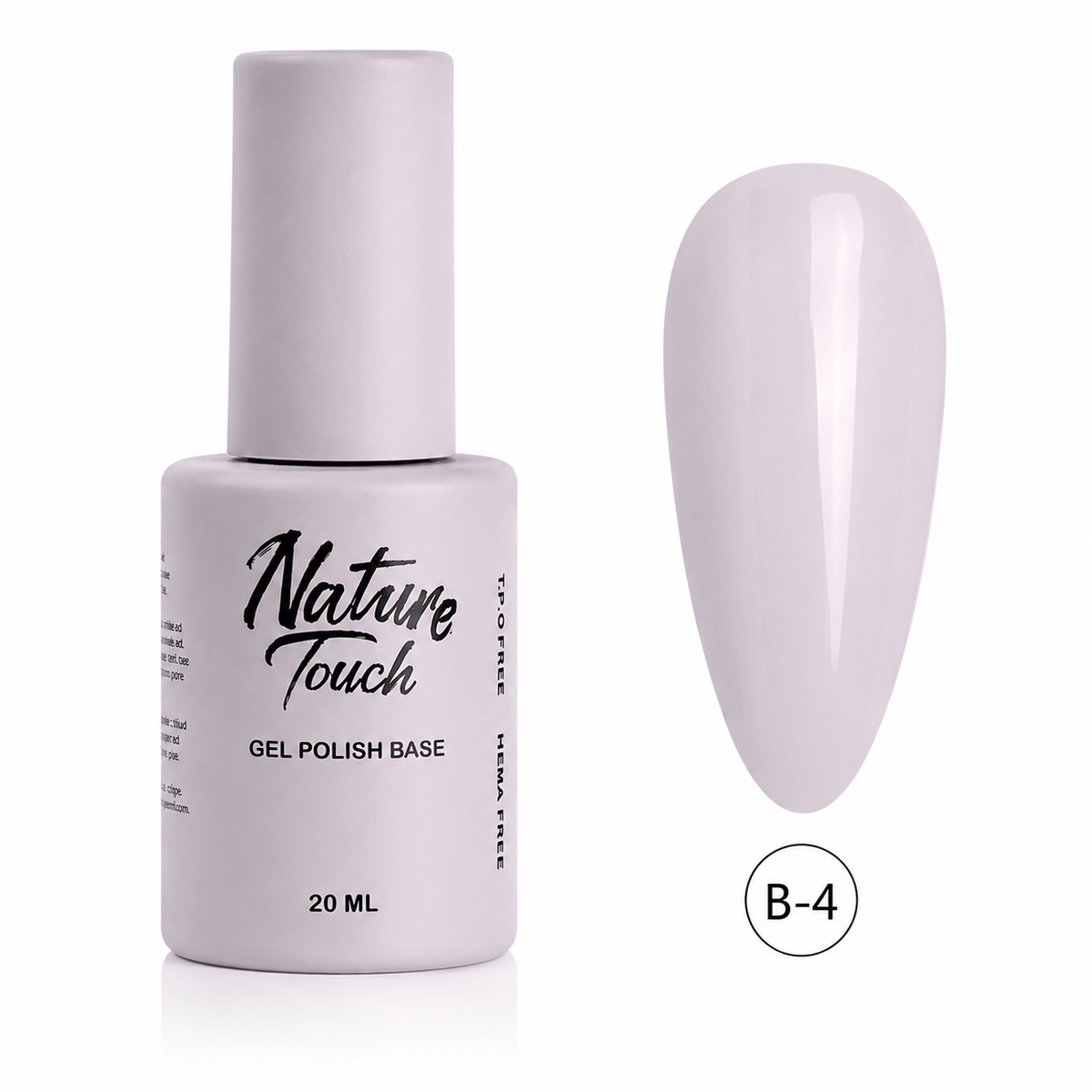 ראבר בייס צבעוני Nature Touch גוון B4 – 20 מ״ל | TPO FREE | HEMA FREE