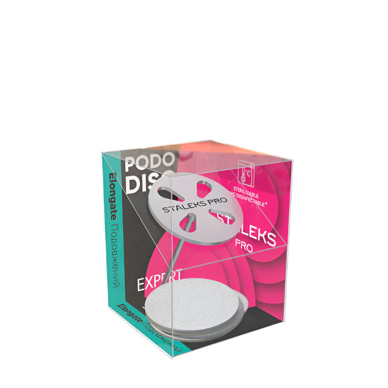 Staleks Elongated pedicure disc PODODISC L EXPERT and set of disposable files 180 grit 5 pcs (10 mm) 
