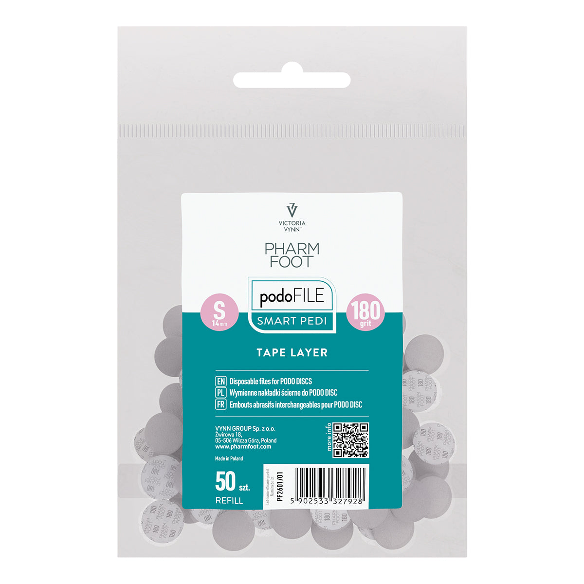 Pharm Foot PODO FILE TAPE LAYER | שוחקים חד-פעמיים על סרט לדיסק פדיקור - REFILL 50 יח' | חספוס 100/180/240