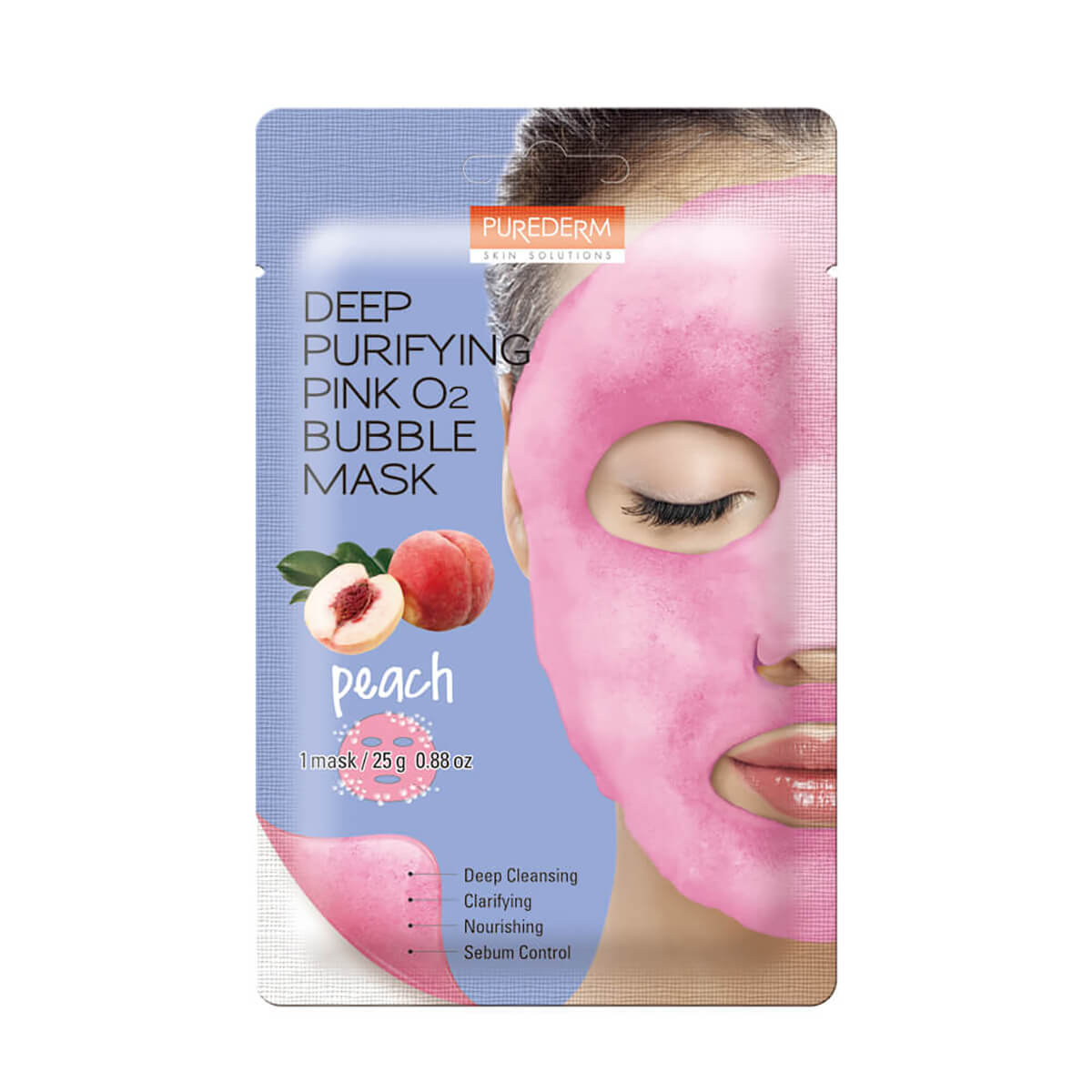 PureDerm Deep purifying pink O2 bubble mask, 25 g