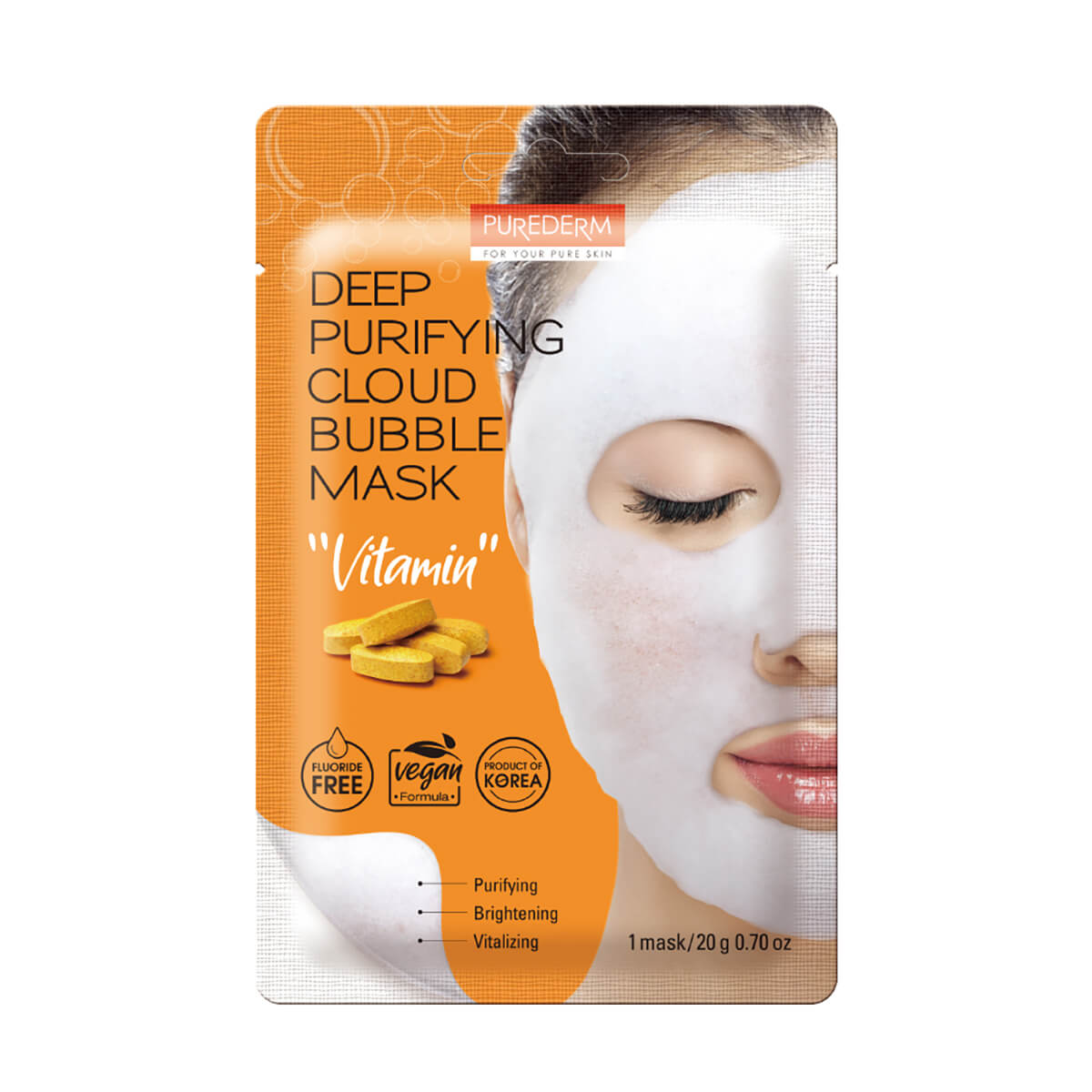 PureDerm Deep Purifying Cloud Bubble Mask VITAMIN, 20 g