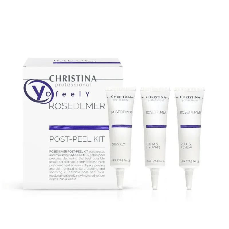 ערכת Rose de Mer Post Peel – שלושה מוצרים 3×15 מ״ל | Christina – תמונת אריזת המוצר