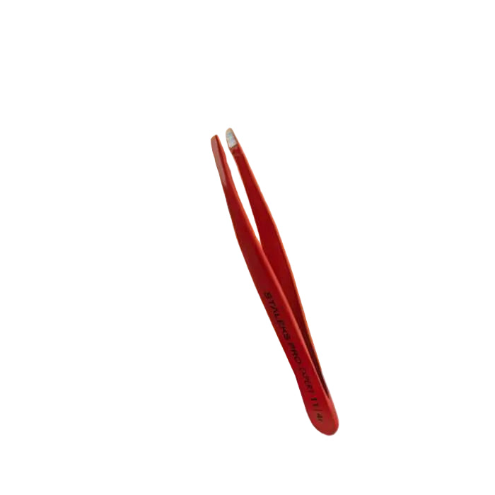 Staleks - סטאלקס - פינצטה לגבות אדומה EXPERT 11 TYPE 4R (צרה ומשופעת)