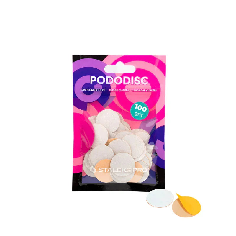 Одноразовые белые файлы для педикюрного диска Staleks PODODISC M EXPERT 100 грит (50 шт.)