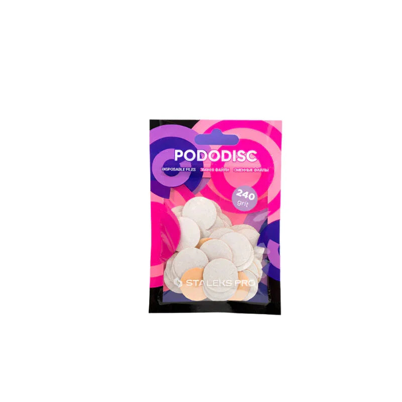 Одноразовые белые файлы для педикюрного диска Staleks PODODISC M EXPERT 240 грит (50 шт.)