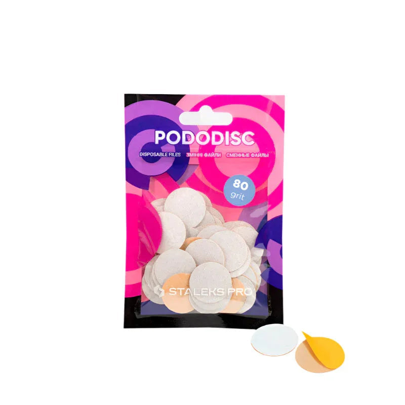 Одноразовые белые файлы для педикюрного диска Staleks PODODISC M EXPERT 80 грит (50 шт.)
