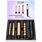 ערכת מסלסל שיער STORM טיטניום 4 ב־1 עם ארבעה ראשים מתחלפים במארז פתוח