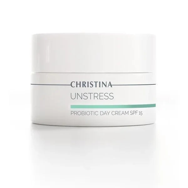 קרם יום ProBiotic SPF 15 לעור רגיש מסדרת Unstress ‏50 מ״ל | Christina – תמונת אריזת המוצר