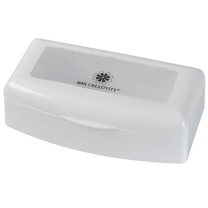 Белый пластиковый контейнер для дезинфекции ногтей + окошко