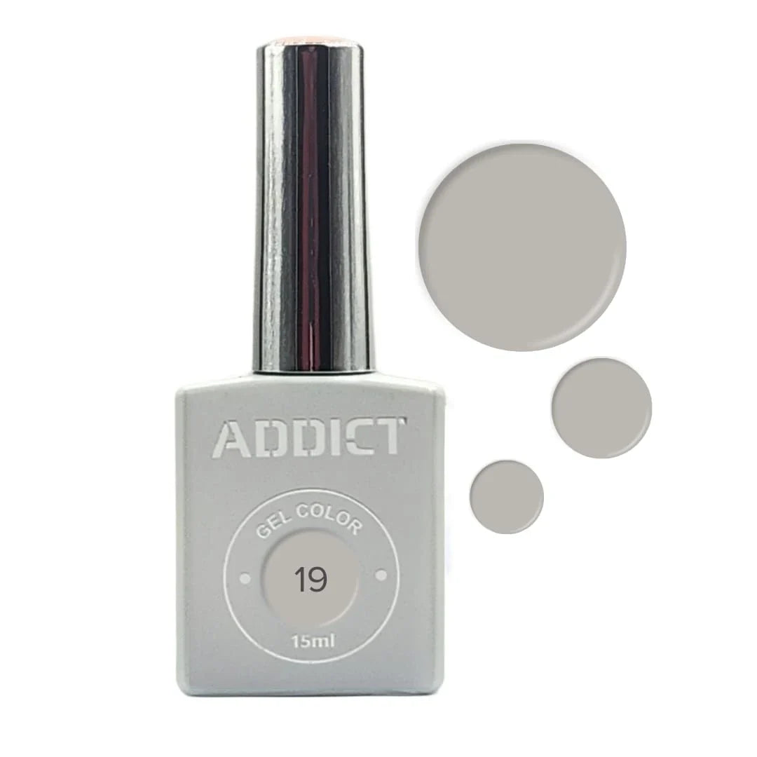 לק ג׳ל ADDICT 19 – לבן אטום 15 מ״ל