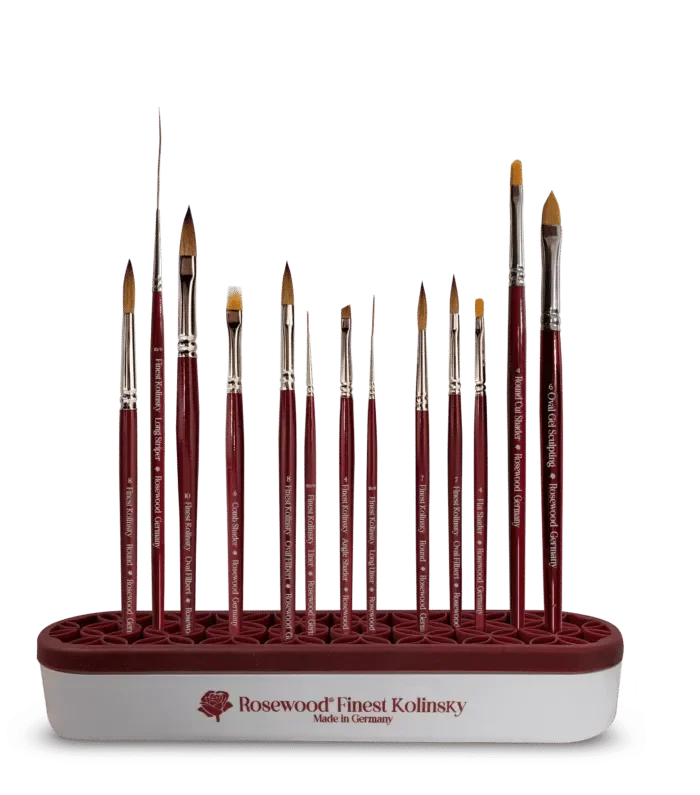 מעמד סיליקון למכחולים מעוצב ROSEWOOD, יופילי